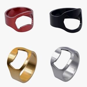 Size 12.5 (22mm) Set of Four Stainless Steel Bottle Opener Rings